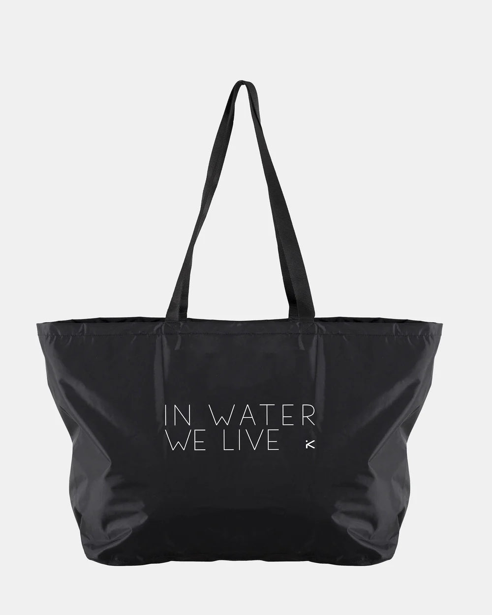 Hiko Carry Bag 60L - front view with in water we live logo