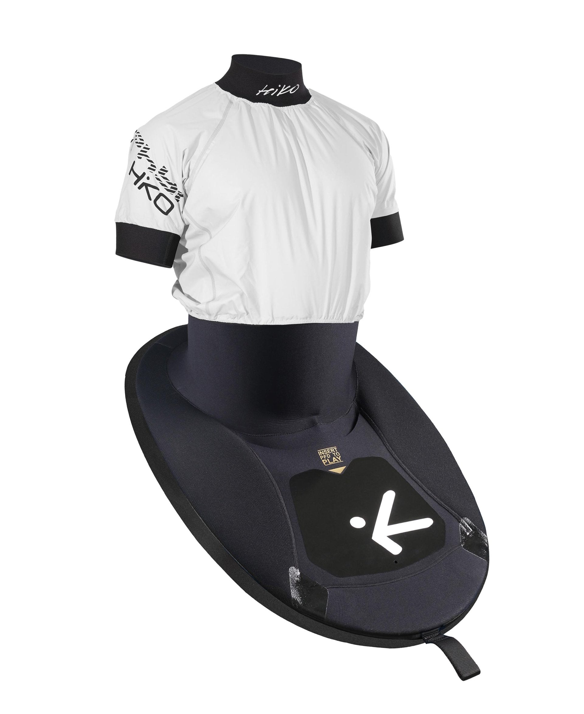 E1 ZEPHYR X JACKPOT SHORT SLEEVED - SHOWN IN WHITE WITH BLACK LOGO