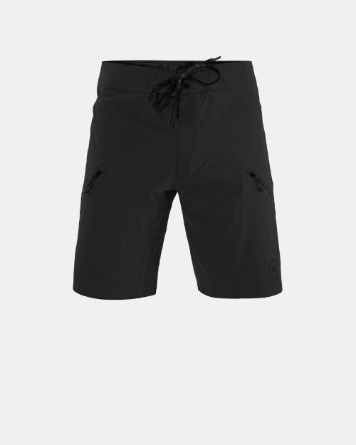 BLACK SHORTS ON WHITE BACKGROUND - FRONT VIEW