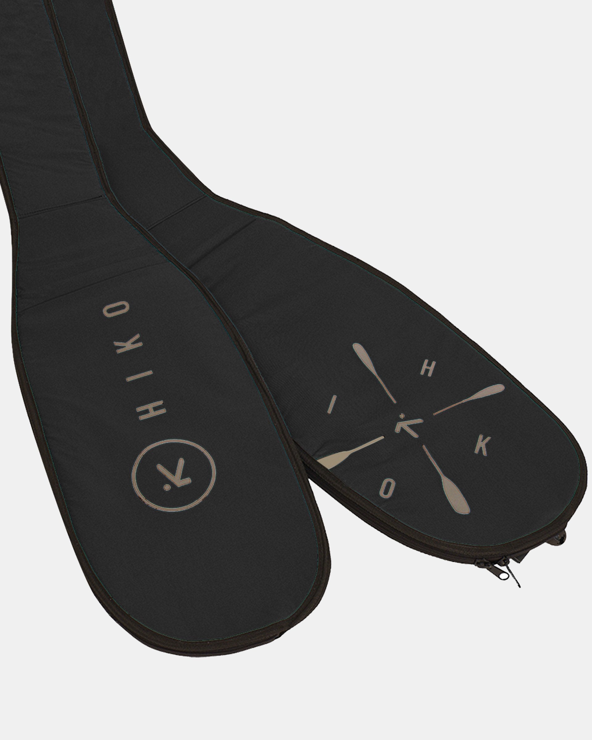 HIKO BLACK PADDLE BAG SHOWN IN BLACK WITH LOGO