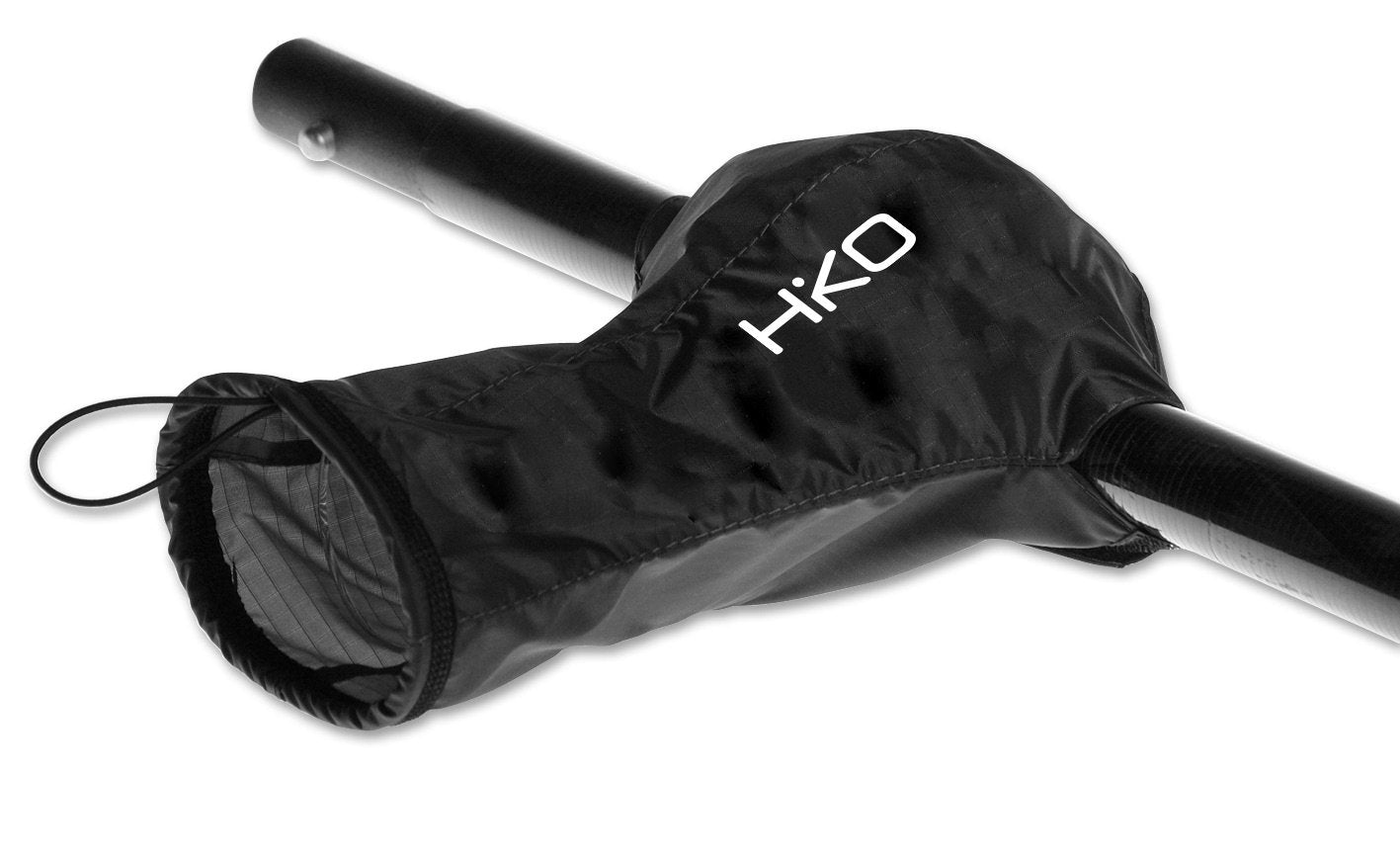 HIKO RACE POGIES IN BLACK - CLOSE UP VIEW ON SHAFT