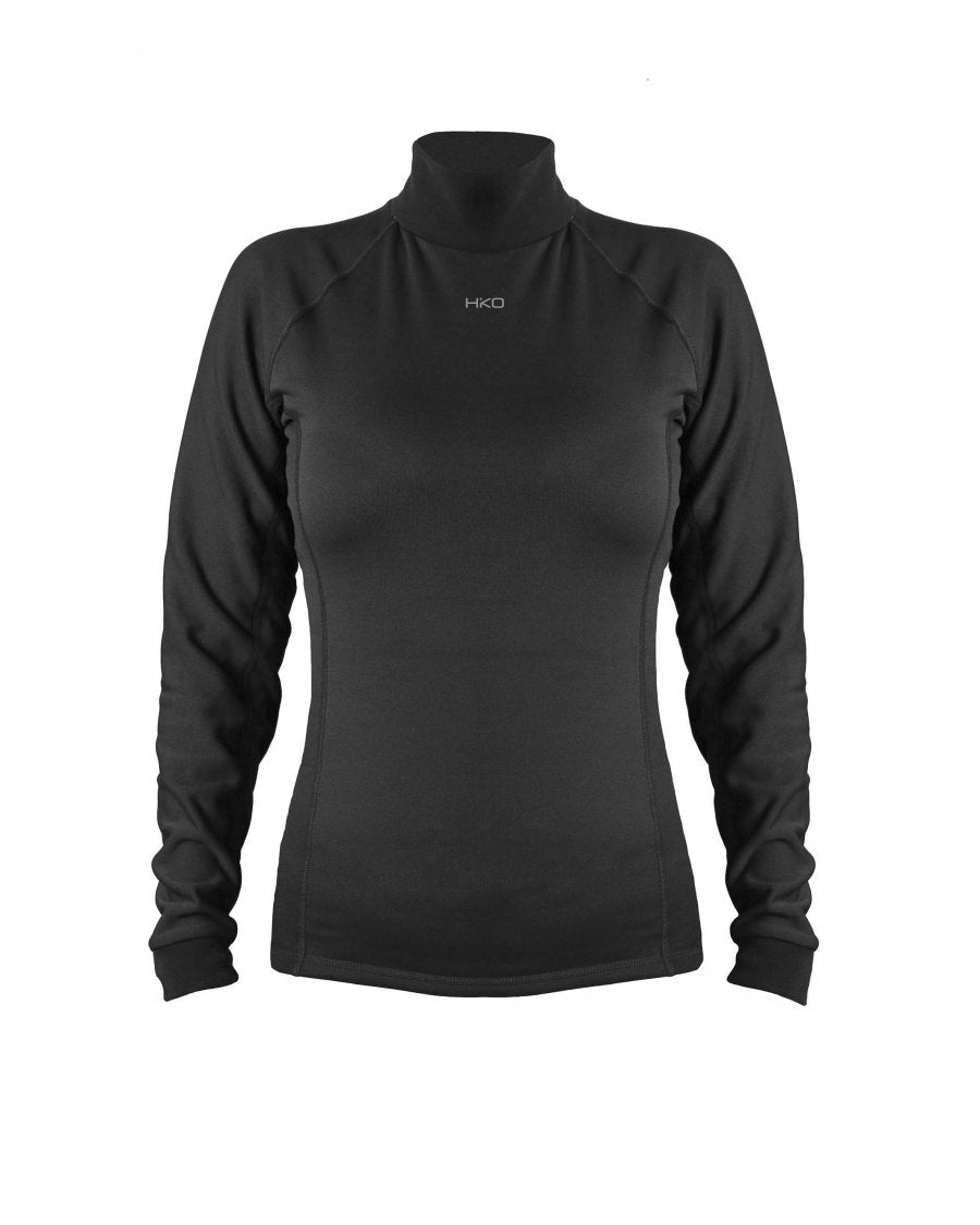 black long sleeved thermal base layer, women's cut - with Hiko logo