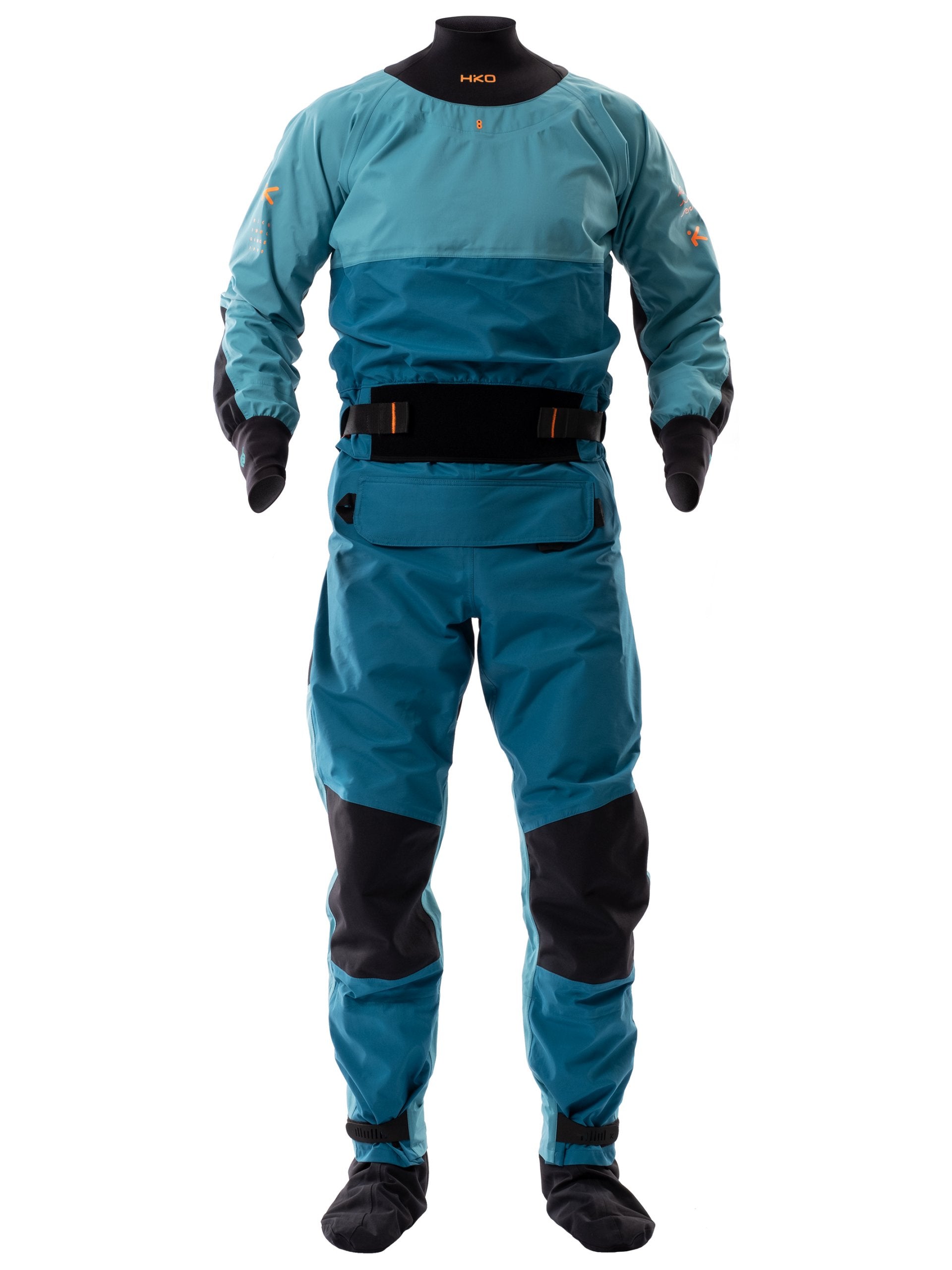 ODIN AIR 4X DRYSUIT IN KAITUNA BLUE - FRONT FULL VIEW