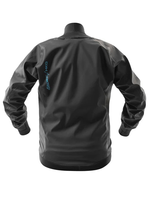 Hiko Chinokok training top long sleved in black - back view with logo on right shoulder