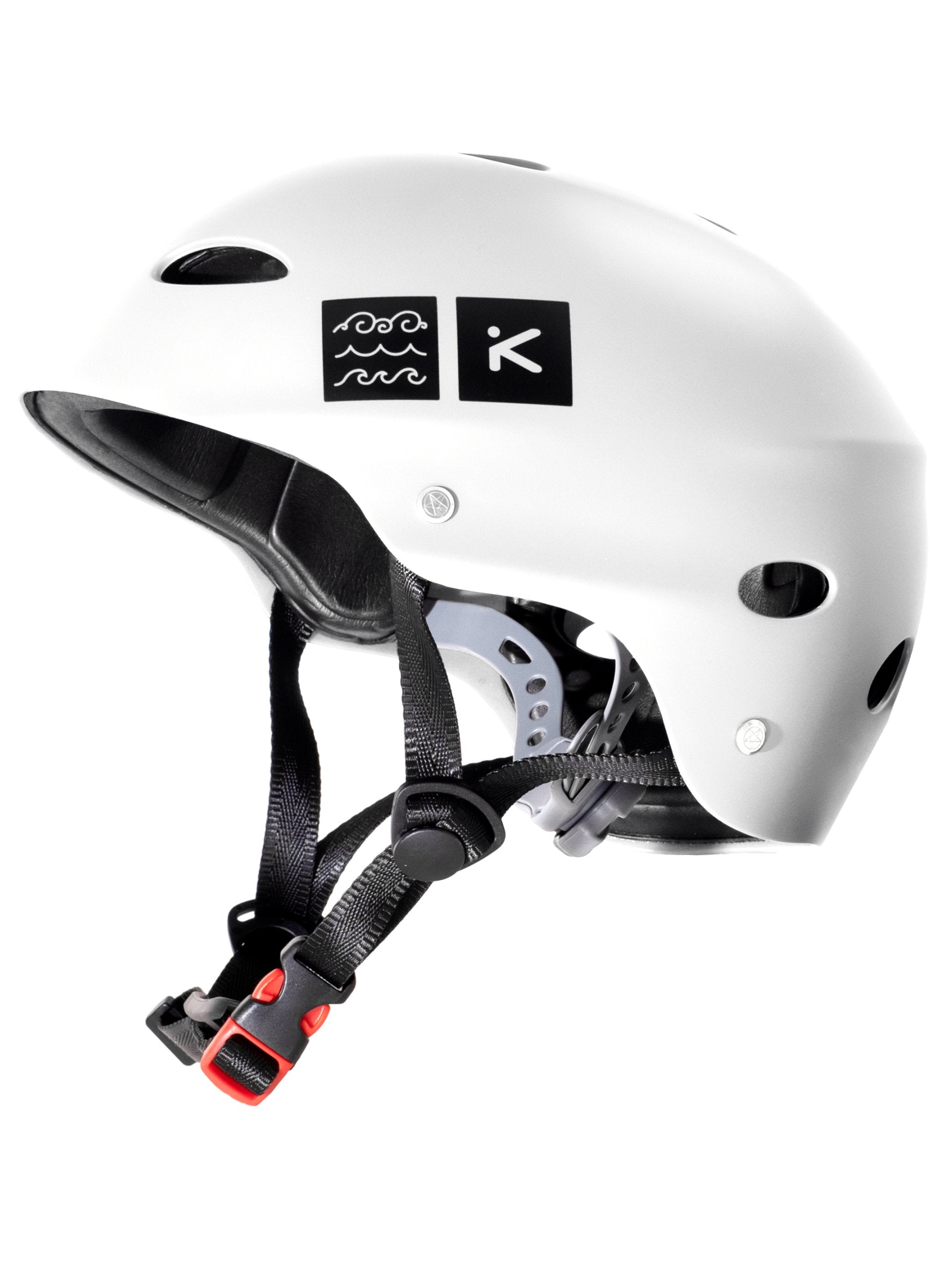 BUCKAROO V2 HELMET FULL VIEW - WHITE WITH BLACK LOGOS