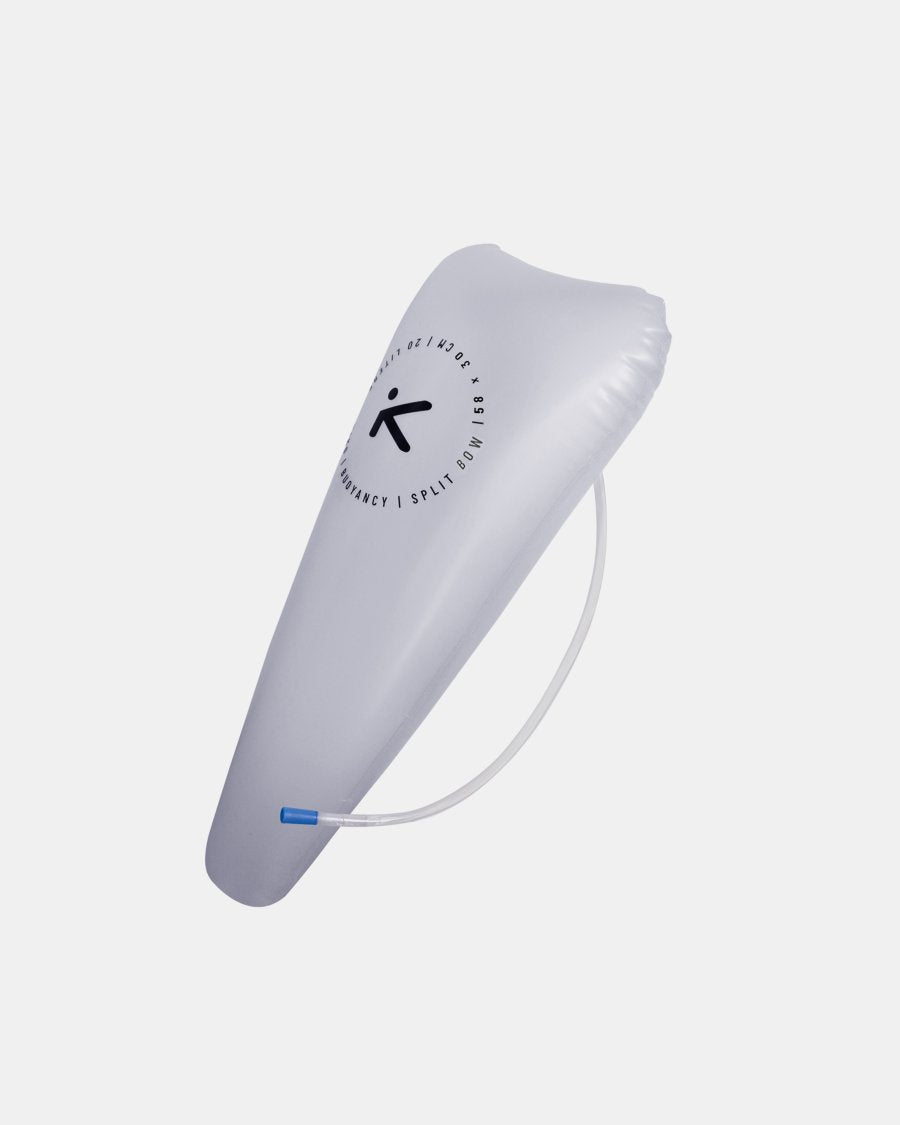 LIGHT GREY BUOYANCY BAG WITH BLACK LETTERING AND LOGO