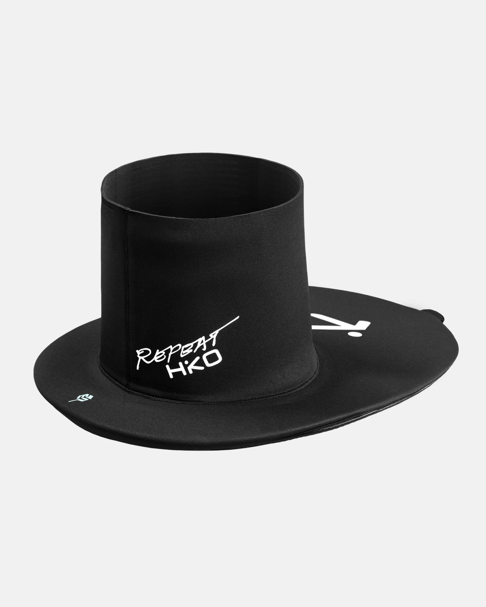 Backview of C1 spraydeck in black with a white logo on a white background