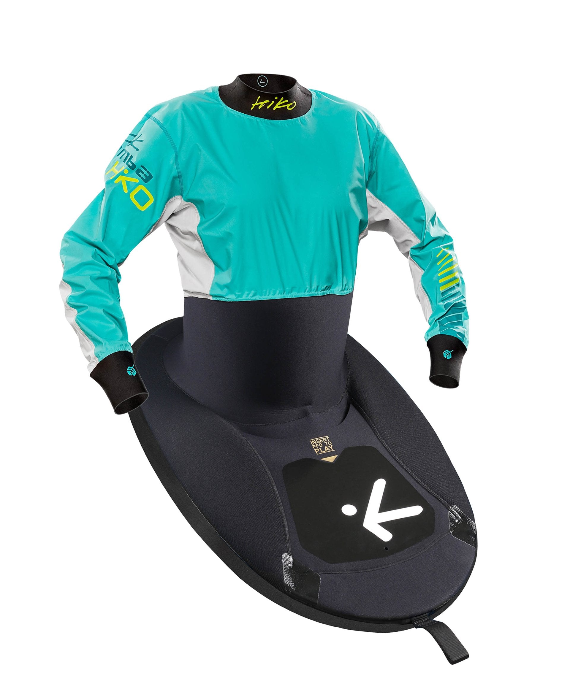 FRONT VIEW - E1 MAMBA X JACKPOT LONG SLEEVED IN CORAL BLUE