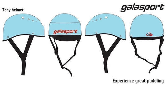 GALASPORT TONY HELMET - CUSTOM DESIGN EXAMPLE TEMPLATE SHOWN IN BLUE WITH RED LOGO 
