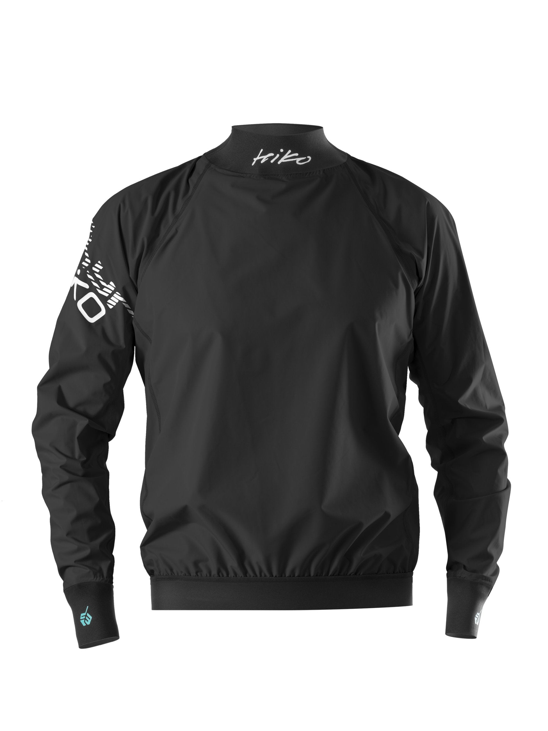 LONG SLEEVED ZEPHYR RACE TOP IN BLACK - FRONT VIEW 