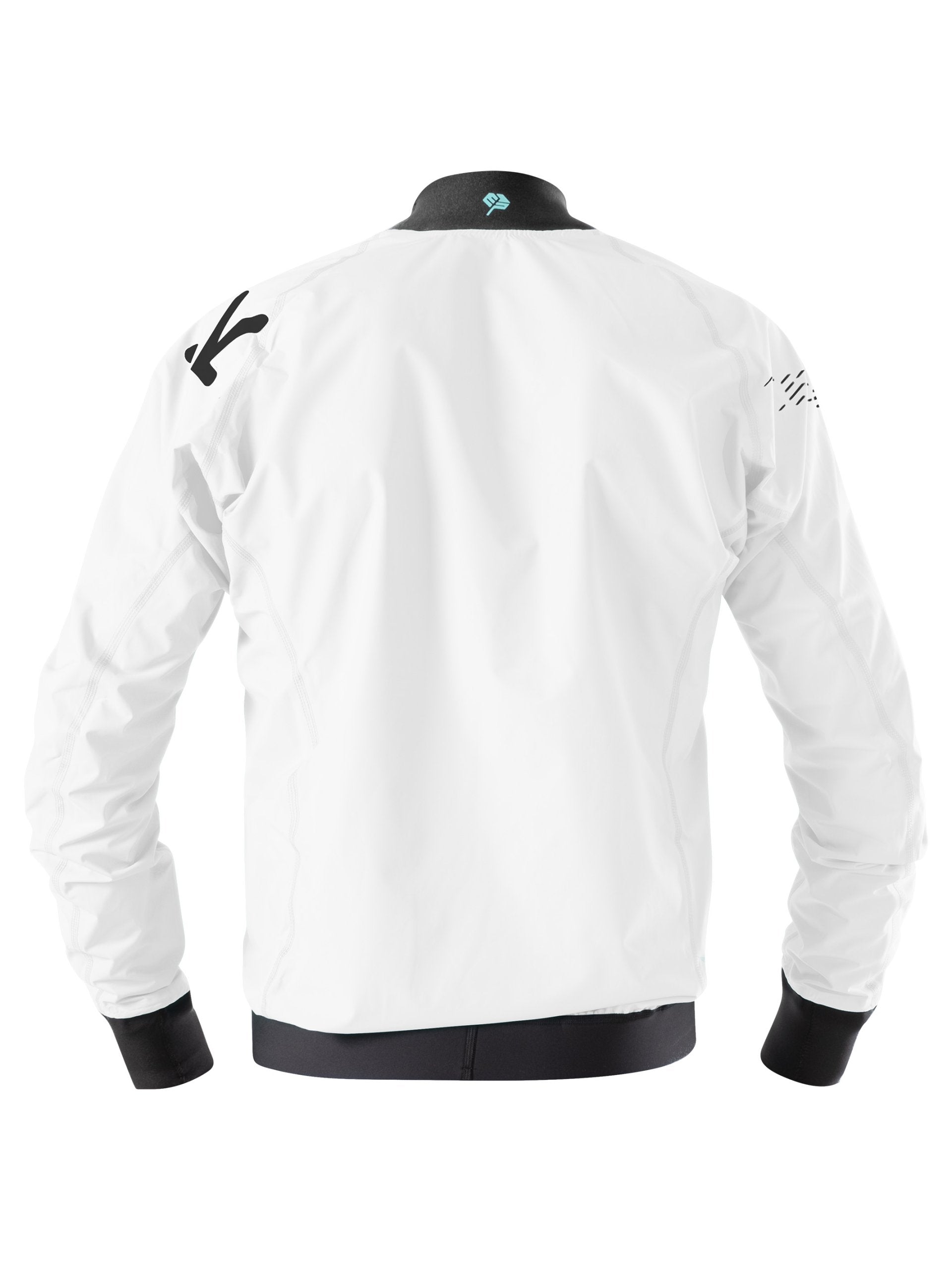 LONG SLEEVED ZEPHYR RACE TOP IN WHITE - BACK VIEW 