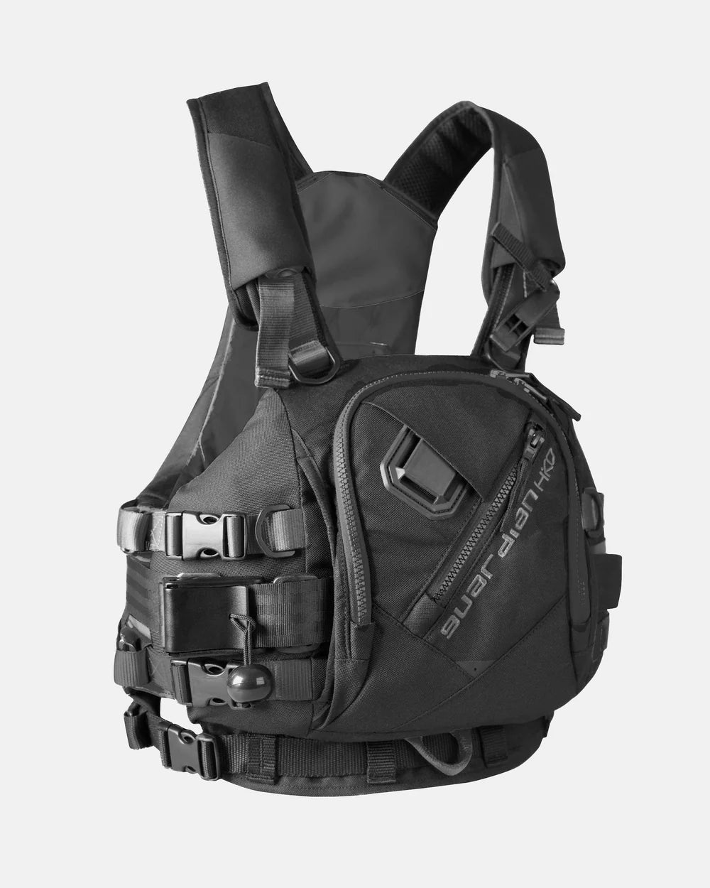 Hiko Guardian 3.D PFD for whitewater kayaking - shown in colourway Stealth (black)