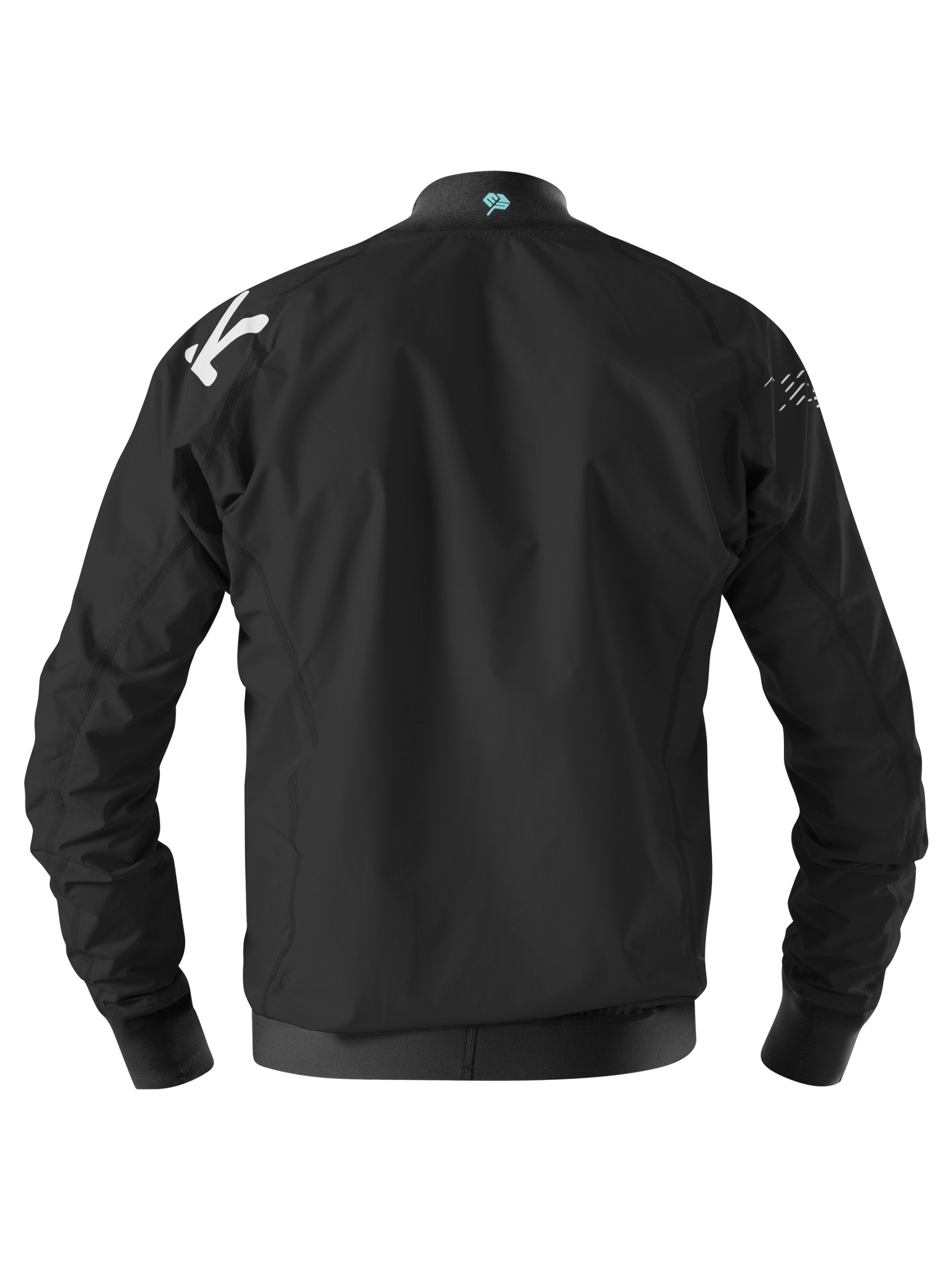 ZEPHYR LONG SLEEVED RACE TOP - BACK VIEW IN BLACK 